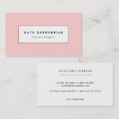 Stijlvolle moderne Blush Roze cosmetoloog Visitekaartje (Voorkant / Achterkant)