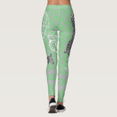 Stijlvolle moderne Boho eclectische groene Legging (Achterkant)