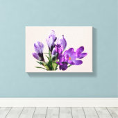 Stijlvolle moderne boho paarse krokus bloemen glam canvas afdruk (Insitu (Houten vloer))