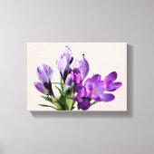 Stijlvolle moderne boho paarse krokus bloemen glam canvas afdruk (Voorkant)