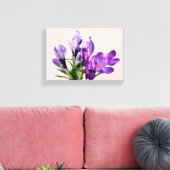 Stijlvolle moderne boho paarse krokus bloemen glam canvas afdruk (Insitu (Woonkamer))