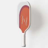 Stijlvolle moderne boog koraal magenta roze monogr pickleball paddle (Links)