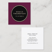 Stijlvolle moderne Bourgondische professionele ont Vierkante Visitekaartje (Voorkant / Achterkant)