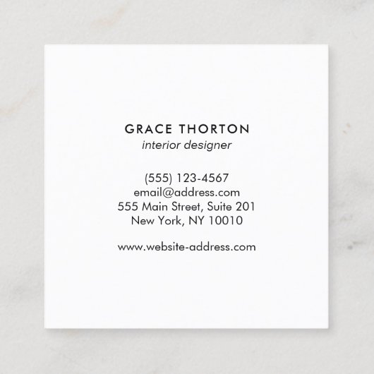 Stijlvolle moderne Bourgondische professionele ont Vierkante Visitekaartje (Achterkant)