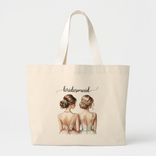 Stijlvolle moderne bruidsmeisje bruidsfeestgeschen grote tote bag (Voorkant)
