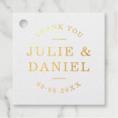Stijlvolle moderne bruiloft Bedankt Folie Bedankjes Labels (Voorkant)