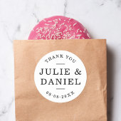 Stijlvolle moderne bruiloft Bedankt Ronde Sticker