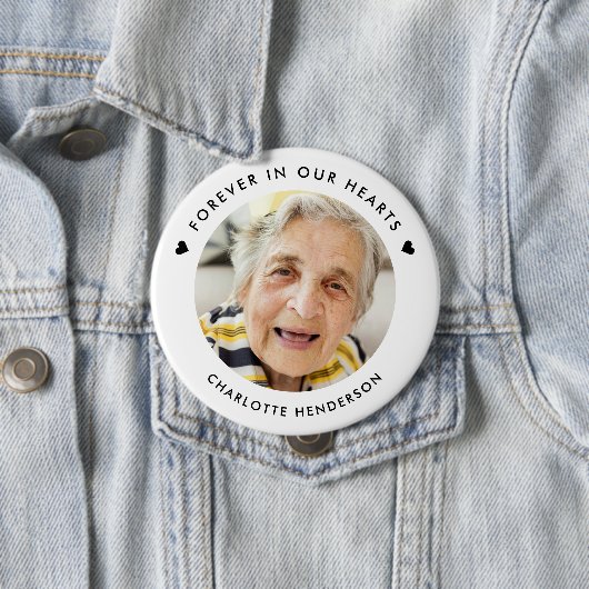 Stijlvolle moderne Button in ons hart Foto (In situ)