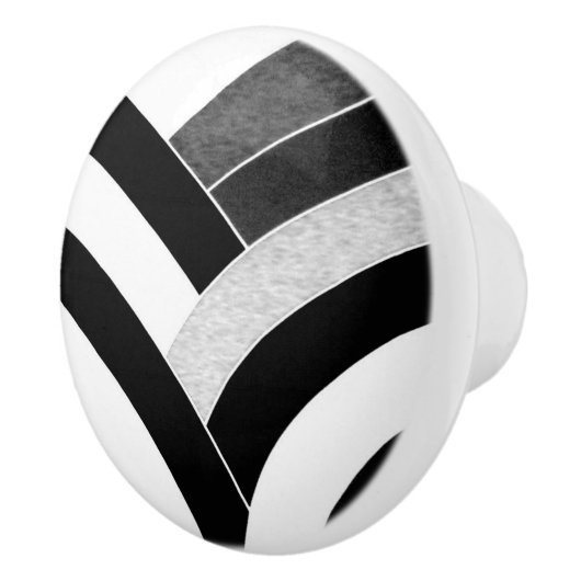 stijlvolle moderne chevrons keramische knop (Rechts)