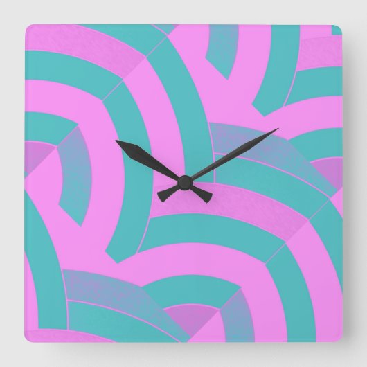 stijlvolle moderne chevrons vierkante klok (Voorkant)