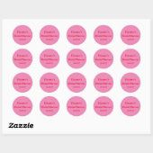 Stijlvolle moderne chic roze rode aangepaste bruil ronde sticker (Vel)