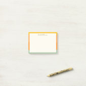 Stijlvolle, moderne Coral Sage-grens op maat Post-it® Notes (Op bureau)