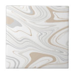 Stijlvolle moderne curven grijze beige witte marme tegeltje<br><div class="desc">Wil je een beetje anders en origineel zijn? Deze moderne faux steen licht grijs wit beige marmer-mimische krommen drukken keramische tegel van de muur is precies wat je nodig hebt. Verkrijgbaar in twee formaten van 4, 25 x 4, 25 en 6 x 6 inch. Niet dat dit een vlakke kleurenafdruk...</div>