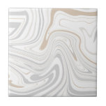 Stijlvolle moderne curven grijze beige witte marme tegeltje<br><div class="desc">Wil je een beetje anders en origineel zijn? Deze moderne faux steen licht grijs wit beige marmer-mimische krommen drukken keramische tegel van de muur is precies wat je nodig hebt. Verkrijgbaar in twee formaten van 4, 25 x 4, 25 en 6 x 6 inch. Niet dat dit een vlakke kleurenafdruk...</div>