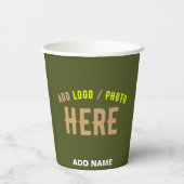 STIJLVOLLE MODERNE CUSTOM ARMY GROEN GEVERIFIEERD  PAPIEREN BEKERS (Achterkant)