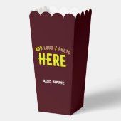 STIJLVOLLE MODERNE CUSTOM BROWN MERK POPCORN BEDANKDOOSJES (Achterkant)