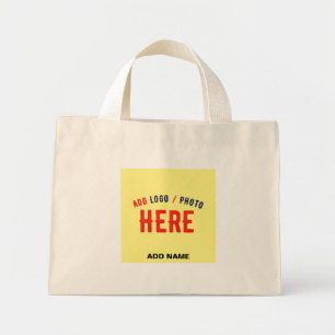 STIJLVOLLE MODERNE CUSTOM BROWN PASTEL GEEL MERKNA MINI TOTE BAG
