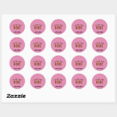 STIJLVOLLE MODERNE CUSTOM HOT PINK GEVERIFIEERD BR RONDE STICKER (Vel)