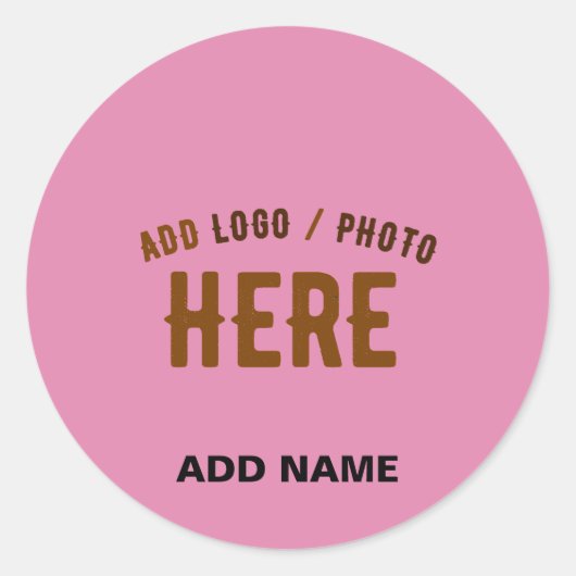 STIJLVOLLE MODERNE CUSTOM HOT PINK GEVERIFIEERD BR RONDE STICKER (Voorkant)
