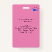 STIJLVOLLE MODERNE CUSTOM HOT ROZE MERKMETALEN CLI BADGE (Achterkant)