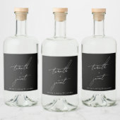 Stijlvolle Moderne Custom Names Zwart Wit Gin Likeurfles Etiket (Flessen)