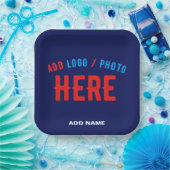 STIJLVOLLE MODERNE CUSTOM NAVY BLUE GEVERIFIEERD B PAPIEREN BORDJE (Feest)