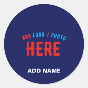 STIJLVOLLE MODERNE CUSTOM NAVY BLUE GEVERIFIEERD B RONDE STICKER