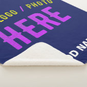 STIJLVOLLE MODERNE CUSTOM NAVY BLUE GEVERIFIEERD B SHERPA DEKEN (3/4)