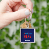 STIJLVOLLE MODERNE CUSTOM NAVY BLUE GEVERIFIEERD B SLEUTELHANGER (Hand)