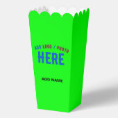 STIJLVOLLE MODERNE CUSTOM NEON GREEN MERKPOPCORN BEDANKDOOSJES (Achterkant)