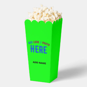 STIJLVOLLE MODERNE CUSTOM NEON GREEN MERKPOPCORN BEDANKDOOSJES
