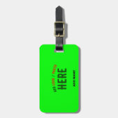 STIJLVOLLE MODERNE CUSTOM NEON GROEN GEVERIFIEERD  BAGAGELABEL (Voorkant verticaal)