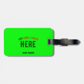 STIJLVOLLE MODERNE CUSTOM NEON GROEN GEVERIFIEERD  BAGAGELABEL (Achterkant horizontaal)