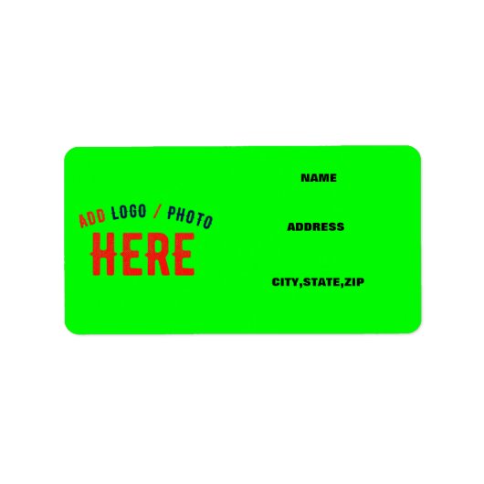 STIJLVOLLE MODERNE CUSTOM NEON GROEN GEVERIFIEERD  ETIKET (Voorkant)