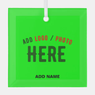 STIJLVOLLE MODERNE CUSTOM NEON GROEN GEVERIFIEERD GLAS ORNAMENT