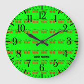 STIJLVOLLE MODERNE CUSTOM NEON GROEN GEVERIFIEERD  GROTE KLOK (Voorkant)