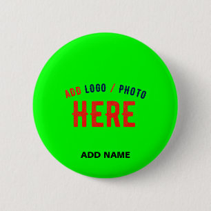 STIJLVOLLE MODERNE CUSTOM NEON GROEN GEVERIFIEERD  RONDE BUTTON 5,7 CM