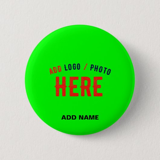 STIJLVOLLE MODERNE CUSTOM NEON GROEN GEVERIFIEERD  RONDE BUTTON 5,7 CM (Voorkant)