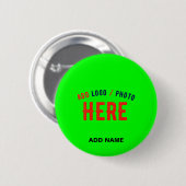 STIJLVOLLE MODERNE CUSTOM NEON GROEN GEVERIFIEERD  RONDE BUTTON 5,7 CM (Voorkant /achterkant)