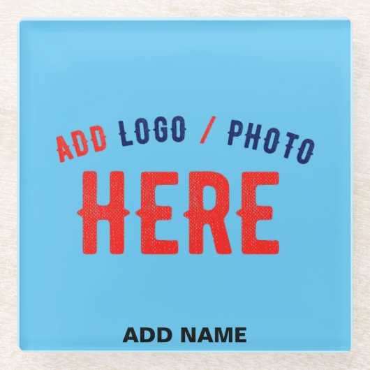 STIJLVOLLE MODERNE CUSTOM SWAG SKY BLUE GEVERIFIEE GLAZEN ONDERZETTER (Voorkant)