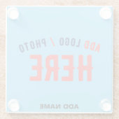 STIJLVOLLE MODERNE CUSTOM SWAG SKY BLUE GEVERIFIEE GLAZEN ONDERZETTER (Achterkant)