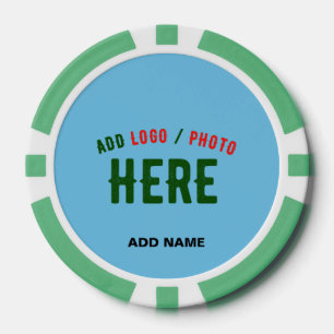 STIJLVOLLE MODERNE CUSTOM SWAG SKY BLUE GEVERIFIEE POKER CHIPS