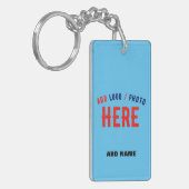 STIJLVOLLE MODERNE CUSTOM SWAG SKY BLUE GEVERIFIEE SLEUTELHANGER (Voorkant Links)