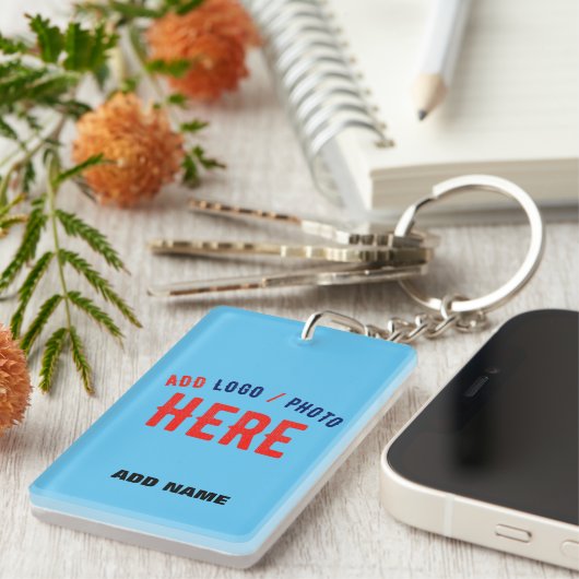 STIJLVOLLE MODERNE CUSTOM SWAG SKY BLUE GEVERIFIEE SLEUTELHANGER (Voorkant Rechts)