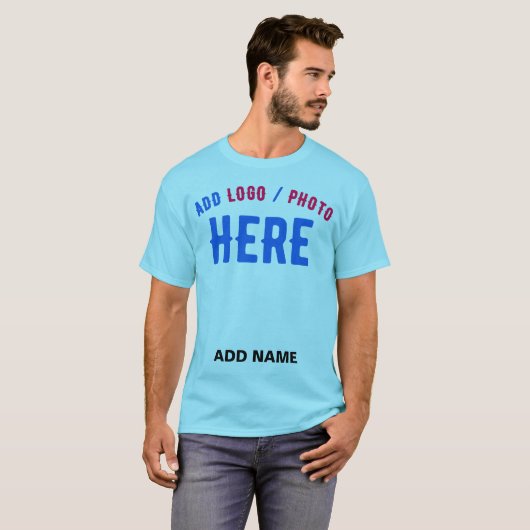 STIJLVOLLE MODERNE CUSTOM SWAG SKY BLUE GEVERIFIEE T-SHIRT (Voorkant volledig)