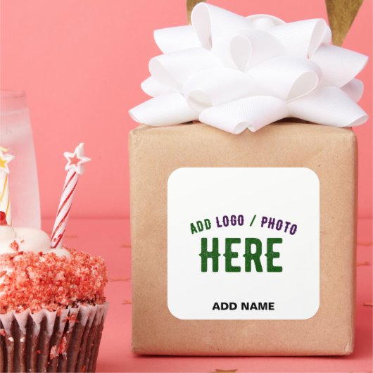 STIJLVOLLE MODERNE CUSTOM WHITE GEVERIFIEERDE BRAN VIERKANTE STICKER (Feest)