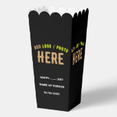 STIJLVOLLE MODERNE CUSTOM ZWART GEVERIFIEERD MERK BEDANKDOOSJES (Achterkant)