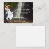 Stijlvolle moderne dank u script bruiloft foto notitiekaartje (Voorkant / Achterkant)