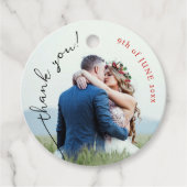 Stijlvolle moderne dank u trouwfoto Web QR-code Bedankjes Labels (Voorkant)