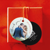 Stijlvolle moderne dank u trouwfoto Web QR-code Bedankjes Labels